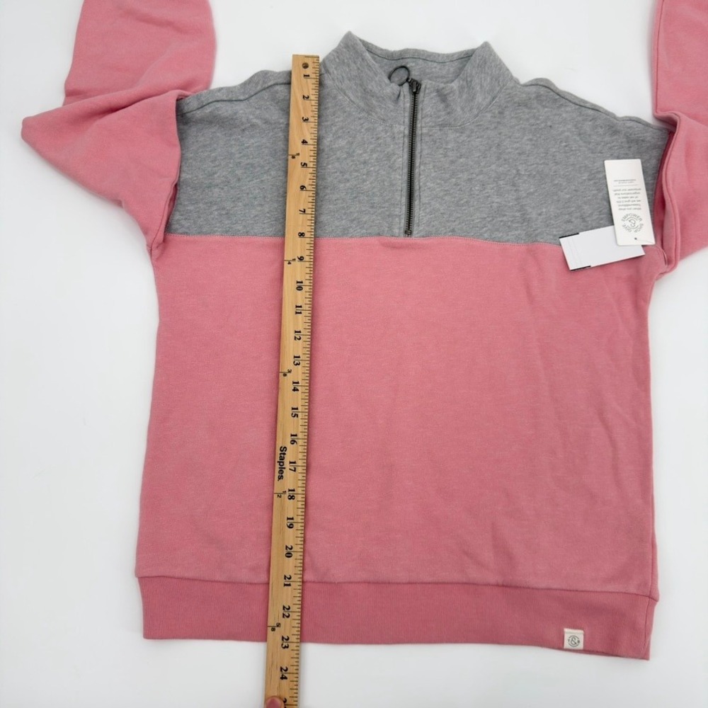 Treasure & Bond Kids XL 14/16 Pink Gray Colorblock 1/4 Zip Cotton Sweatshirt NEW - Picture 10 of 12